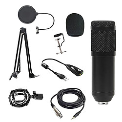 Kit Microphone à Condensateur Pour Enregistrement En Studio Noir B Avec Carte Son