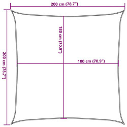 vidaXL Voile de parasol PEHD Carré 2 x 2 m Crème pas cher