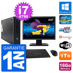 PC HP 600 G1 SFF Ecran 22" Intel i7-4790 RAM 16Go Disque Dur 1To Windows 10 Wifi · Occasion 