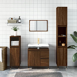 vidaXL Armoire de bain chêne marron 65x33x60 cm bois d'ingénierie