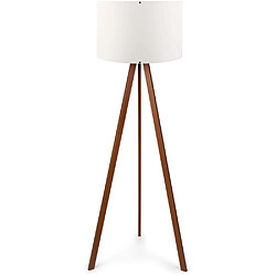 Hanah Home Lampadaire en MDF et PVC Floor blanc et marron.