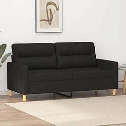 vidaXL Canapé à 2 places Noir 140 cm Tissu 