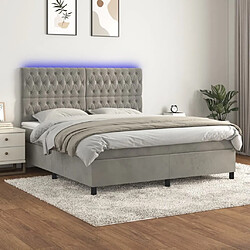 vidaXL Sommier à lattes de lit matelas et LED Gris clair 180x200 cm 