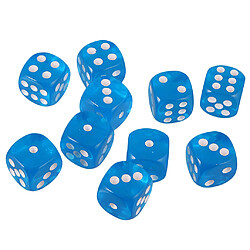 Lot De 10 Dés Acryliques D6 à Six Faces Pour Du0026D TRPG Party Board Game Toys Blue