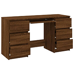 Maison Chic Bureau,Table de travail,bureau de travail pour chambre Chêne marron 140x50x77 cm Bois d'ingénierie -GKD52887 pas cher