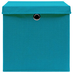 Acheter Maison Chic Lot de 4 Boîtes de rangement,Boîtes de stockage et couvercles Bleu 32x32x32 cm Tissu -MN871715