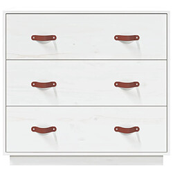 Avis Maison Chic Buffet,Meuble de Rangement,commode pour salon,Cuisine Blanc 80x40x75 cm Bois massif de pin -MN57358