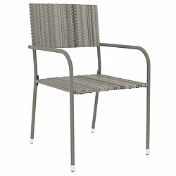 Avis Salle à manger de jardin 3 pcs,Table et chaise à dîner Résine tressée Gris -MN78738