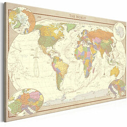 Paris Prix Tableau Imprimé Cream World Map 60 x 90 cm