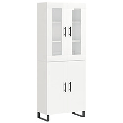 vidaXL Buffet haut Blanc brillant 69,5x34x180 cm Bois d'ingénierie