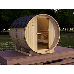 Vente-Unique Sauna d'extérieur 6 places avec poêle 8KW - L185 x P220 x H190 cm - ISOKYRO