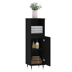 Avis vidaXL Armoire de salle de bain noir 30x30x100 cm bois d'ingénierie