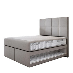 Acheter TRADA Lit adulte 160x200 cm Mallorca – lit suspendu avec matelas ressorts ensachés et matelas bonnell – tissu velours - gris