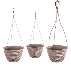 WellHome PROSPERPLAST Set 2 pots de fleurs Cascade en plastique Anthracite 19,5 (longueur) x 11,4 (W) x 47,5 (H) cm avec ciseaux