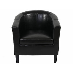 Mendler Fauteuil Newport T379, fauteuil de salon / club, similicuir ~ noir