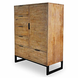 Paris Prix Buffet 4 Tiroirs & 1 Porte Bolta 112cm Naturel 