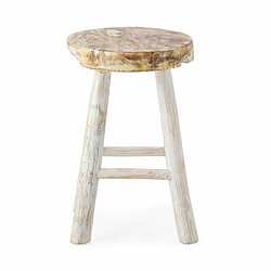 Avis Tabouret Thai Natura Blanc bois de teck 30 x 45 x 30 cm