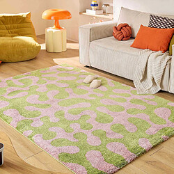 Avis Jardindeco Tapis intérieur à poils longs Swing 384 vert 160 x 230 cm.