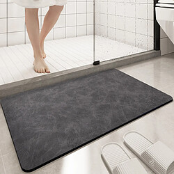 LUUCOZK Tapis de bain antidérapants absorbants à séchage rapide, tapis de décoration de salle de bain-Gris d'oie-80 x 120CM 