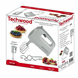 Avis Techwood Mixeur Batteur Fouet électrique 300 W 5 Réglages de Vitesse Fonction Turbo 2 batteurs 2 crochets pétrisseurs + Pied Mixeur