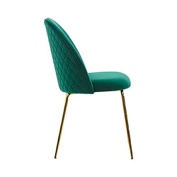 Acheter Mes Lot de 2 chaises repas 53x50x86 cm en velours vert et métal doré