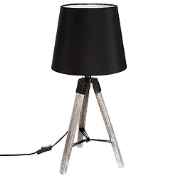 Atmosphera, Createur D'Interieur Lampe en bois trépied Runo - H. 58 cm - Noir