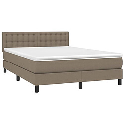 Avis Sommier à lattes LED,Cadre à lattes de lit avec matelas pour Adulte Taupe 140x190 cm Tissu -MN10515