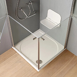 Kiamami Valentina CABINE DE DOUCHE POUR HANDICAPÉES OU PERSONNES AGÉES 90x90 EN VERRE AVEC DOUBLE OUVERTURE BATTENTE