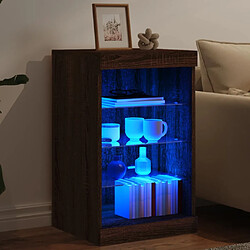 Acheter Maison Chic Commode Buffet - Meuble de rangement avec lumières LED chêne marron 41x37x67 cm -GKD63604