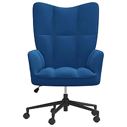 Maison Chic Chaise de relaxation | Fauteuil relax Bleu Velours -GKD27535