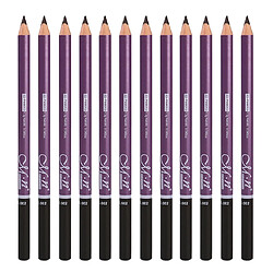 12pcs imperméable à l'eau aucun crayon de maquillage de sourcil de sourcil avec le peigne a placé le brun foncé Crayon à sourcils