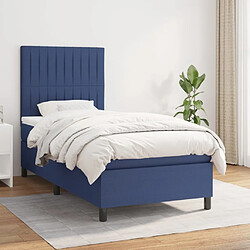 Maison Chic Lit Adulte - Lit simple Lit à sommier tapissier avec matelas moelleux - Meuble de Chambre - Bleu 80x200 cm Tissu -MN77786