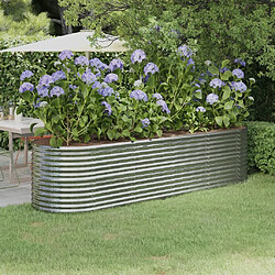 Maison Chic Jardinière,Lit surélevé de jardin - Bac à fleurs - pot de fleur Acier enduit de poudre Argenté -GKD62193