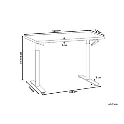 Avis Beliani Table à hauteur ajustable Manuel 120 x 72 cm Bois foncé DESTINAS