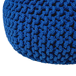 Beliani Pouf en coton bleu foncé 40 x 25 cm CONRAD pas cher