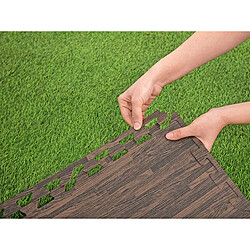 Lot de 12 dalles de protection de sol en mousse 50,8 x 50,8 cm effet bois pour piscine et spa - Bestway pas cher