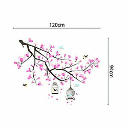 Acheter Wallflexi Stickers muraux Branche Fleurs de cerisier Art mural muraux amovible Autocollant Stickers pour Office Home Décoration, Multicolore