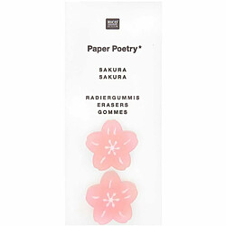 Rico 2 Gommes roses fleurs Sakura - Printemps Japonais