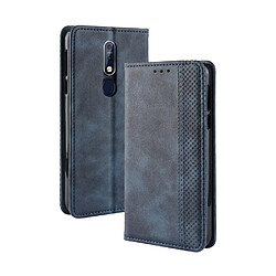 Etui en PU style vintage avec support bleu pour votre Nokia 7.1