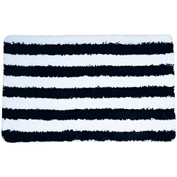 MSV Tapis de bain Microfibre 50x80cm SEAUVILLE Noir & Blanc