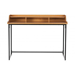 Bureau coloris marron en bois / métal - Dim: 90 x 120 x 60 cm -PEGANE- 