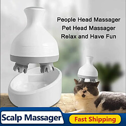 Masseur électrique de tête de chat de chien vibrant Massage profond du corps du cuir chevelu prévenir la perte de cheveux soulager le Stress Rechargeable - blanc