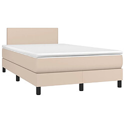 Maison Chic Lit adulte- Ensemble lit + matelas,Sommier à lattes de lit matelas cappuccino 120x190cm similicuir -GKD38191