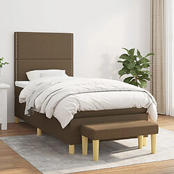 vidaXL Sommier à lattes de lit avec matelas Marron foncé 100x200 cm