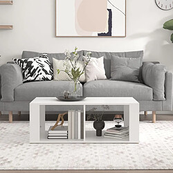 Avis Maison Chic Table basse,Table Console Table d'appoint, Table pour salon Blanc 100x50x36 cm Bois d'ingénierie -MN68612