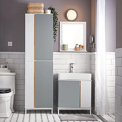 SoBuy BZR76-HG Meuble Colonne de Salle de Bain Placard Armoire Toilette Haute Etagères de Rangement