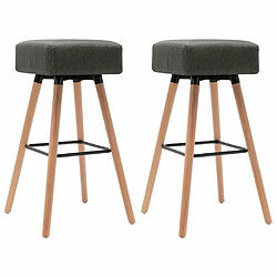 vidaXL Chaises de bar lot de 2 gris foncé tissu