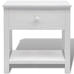 Avis Maison Chic Table de chevet,Table de nuit,Table d'appoint pour salon Bois Blanc -MN99861