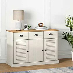 Maison Chic Buffet commode,console avec tiroirs pour rangement VIGO 113x40x75 cm blanc bois massif de pin -MN31217