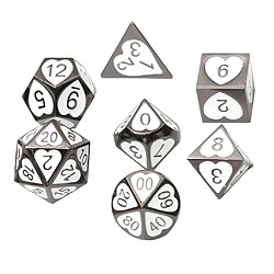 7 Pièces Métal Polyédrique Dés D4 D6 D8 D10 D12 D20 Ensemble Jeu De Rôle Jeu 07 jeu de rôle jeu de dés multi-côtés jouets